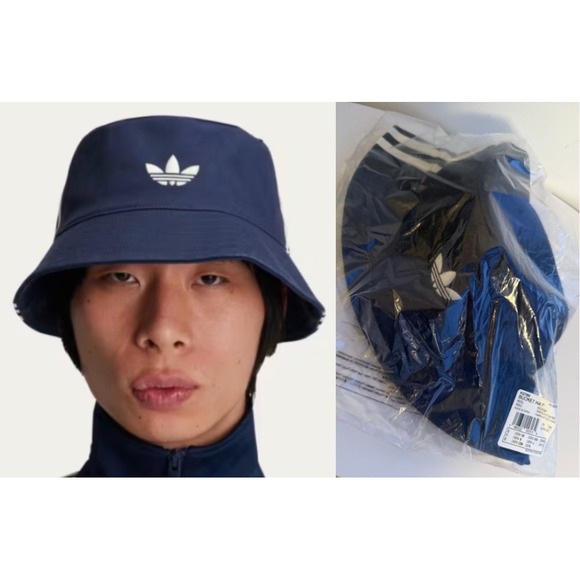 Adidas Originals Oasis 3 Stripes Tour Bucket Hat Navy M/L Rare Unisex NEW!!